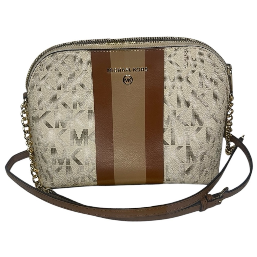 Michael Kors Beige and Brown Crossbody Bag
